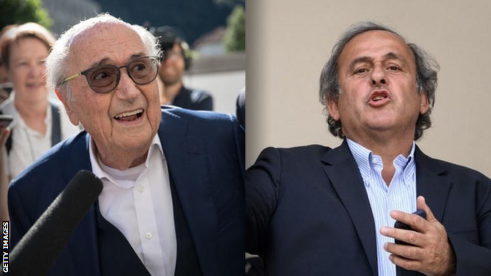 Blatter (left) and Platini were banned from football in 2015