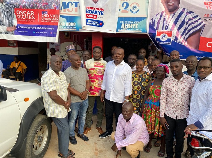 Mr. Stephen Asamoah Boateng with a section of the constituency executives 