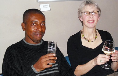 In a toast with Sabine Emmerich, Project Offi cer for the course, during the welcome dinner, at 6.26pm on November 5, 2009
