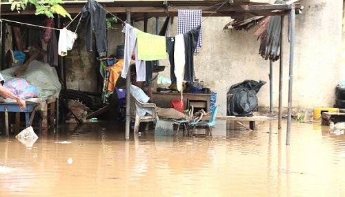  ‘Nowhere to go’ says this flood victim perching around the Royal House Chapel in Accra. Pictures: Elvis Dowuona 