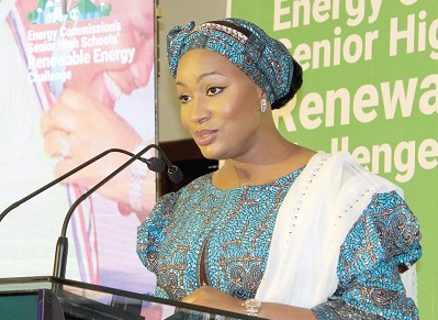 Samira Bawumia, wife of the Vice-President, launcing the third edition of the Energy Commission’s Senior High School’s Renewable Energy Challenge. Picture: ESTHER ADJORKOR ADJEI