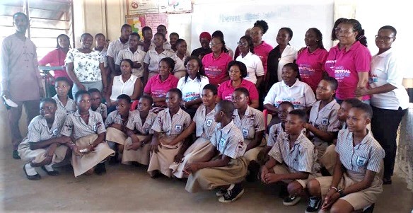 The organisers with some of the participants and students during the World Menstrual Hygiene Day celebration