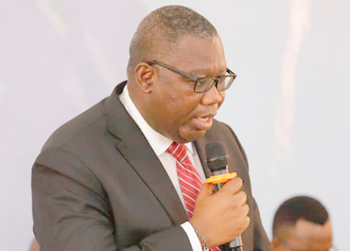 • Egbert Faibille Jnr., the Chief Executive Officer of the Petroleum Commission, delivering a speech