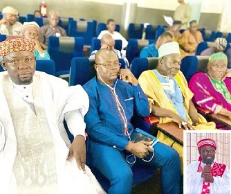 Alhaji Sualah Abdallah Quandah (inset), National Coordinator,  Conference of Regional Chief Imams of Ghana, addressing the participants