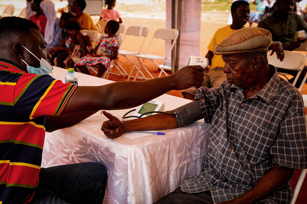 Some of the beneficiaries going through the screening process 