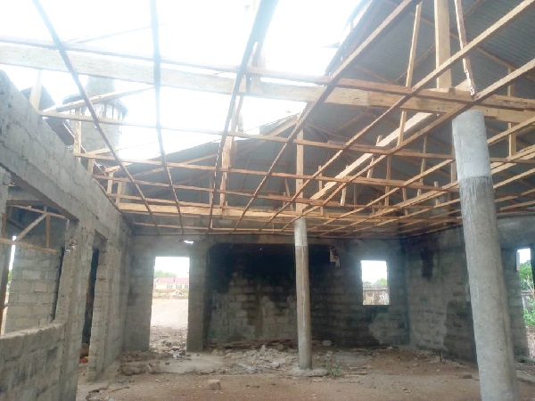The destroyed mosque at Bolgatanga Girls’ SHS