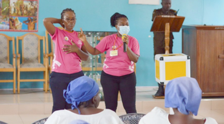  Nurses from the Ghana Health Service taking the inmates through self-check procedures