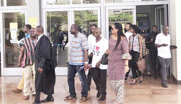 Flashback:  Family members of Major Mahama leaving the court premises after one of the hearings