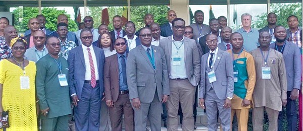 Dr Francis Kasolo (5th from left), WHO Representative in Ghana, with some participants after the opening session of the WHO Africa Regional Cholera Capacity Building workshop. Picture: EBOW HANSON