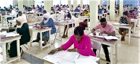 Some pharmacy technicians writing the exams 