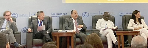 Ken Ofori-Atta (2nd from right), Minister of Finance, with other delegates at the Climate Finance Session at the COP27