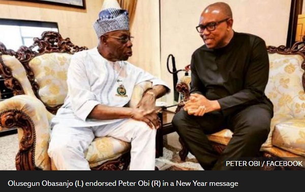 Nigeria Presidential race: Obasanjo endorses Peter Obi