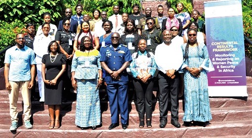Air Commodore Arko-Dadzie (4th from left), Deputy Commandant of the KAIPTC, with some of the participants and resource persons