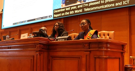 Ursula Owusu-Ekuful presents report at ongoing ITU PP-22