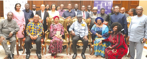 Former President Kufour (seated 4th from left) with some officials after the constitutional conference in Aburi, near Accra. Picture: GABRIEL AHIABOR