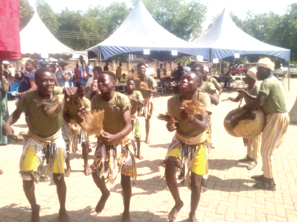 Members of the Golombo group performing at the festival in Bolgatanga