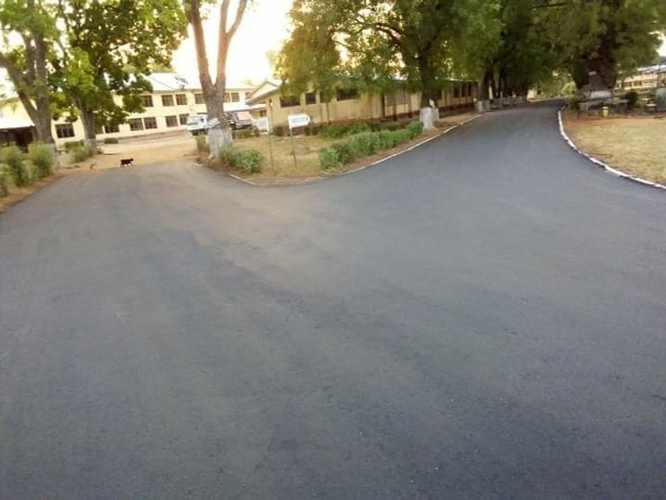 A section of Damongo town roads being asphalted