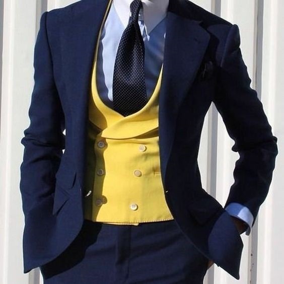 Spice up with navy blue, yellow coming festivities