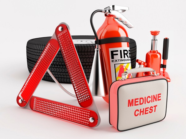 Can I drive without fire extinguishers, first aid kit in vehicle?