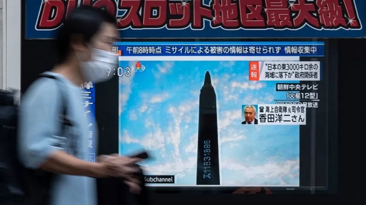 Japanese TV stations on Tuesday carried breaking news reports about the early morning North Korean missile launch
