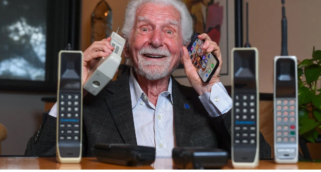 Fifty years ago Martin 'Marty' Cooper made history by placing the first ever call using a mobile phone (Credit: Getty Images)