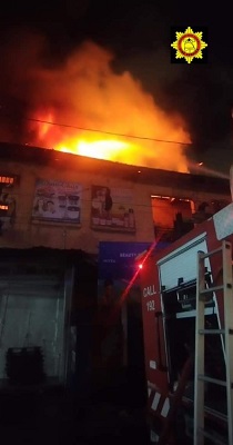 Fire guts shop near White Chapel in Makola