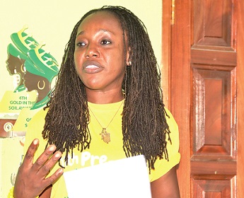 Alberta Nana Akyaa Akosa, Executive Director, Agrihouse Foundation, addressing the press briefing. Picture: ELVIS NII NOI DOWUONA