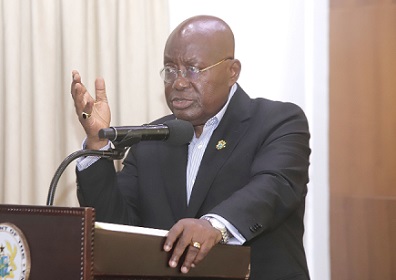 President Nana Addo Dankwa Akufo-Addo speaking to a delegation from the Association of Ghana Industries at the Jubilee House. Picture: SAMUEL TEI ADANO