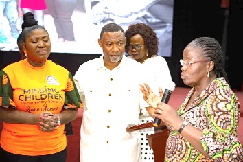 Regina Asamoah (left) with Rev. Lawrence Tetteh (middle), an international evangelist, and Matilda Amissah Arthur,­ wife of a former Vice-President, at the premiering of the documentary