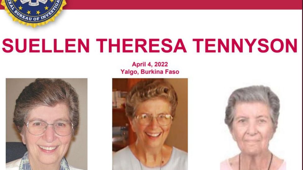 The FBI put out a missing person poster after the nun was kidnapped