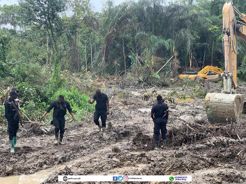 Police retrieve one of the missing Ellembelle excavators, DCE arrested for extortion