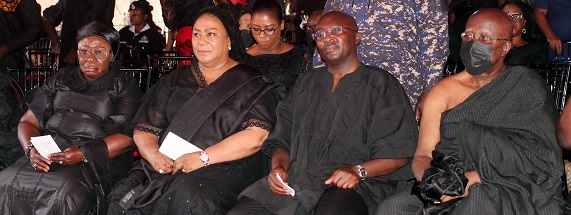 Vice-President Mahamudu Bawumia (2nd from right) and Rebecca Akufo-Addo (2nd from left), Akosua Frema Osei-Opare (left), Chief of Staff, with Hackman Owusu-Agyemang