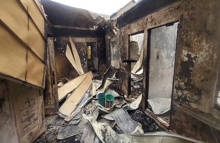 The gutted residence of Stephen Dapaah