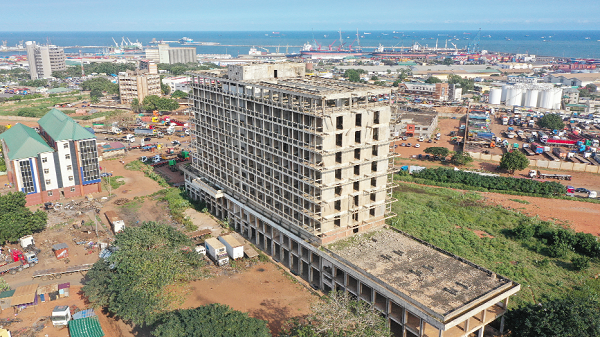 The dilapidated structure of the defunct Meridian Hotel. Picture: DOUGLAS ANANE-FRIMPONG