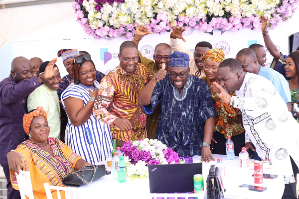 The Ghana alumni network posing to join in the main 30th anniversary celebration at the university via the internet 