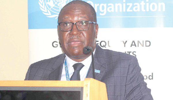  Dr Francis Kasolo (left), World Health Organisation Representative in Ghana, addressing participants at the conference on the Implementation of the International Global Action on Epilepsy and Other Neurological Disorders and Strengthening Public Health Approach to Epilepsy in Ghana. Picture: Maxwell ocloo