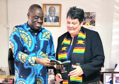 Dr Mohammed Awal, the Minister of Tourism, with Virginia E. Palmer, the American Ambassador to Ghana 