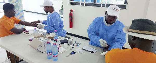 • Medical officers screening some of the  bakers