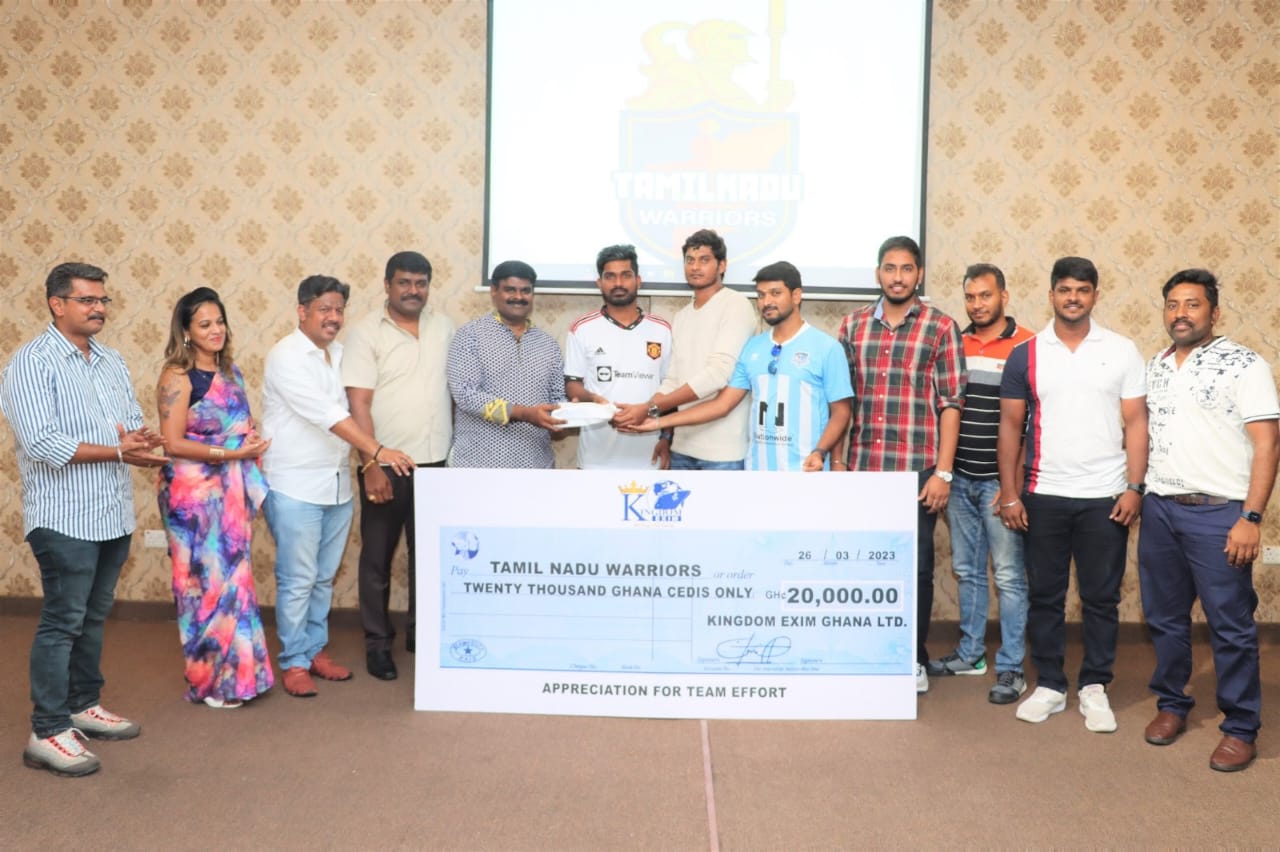 Kingdom Exim Group commends Tamilnadu Warriors for sportsmanship in Ghana cricket tournament