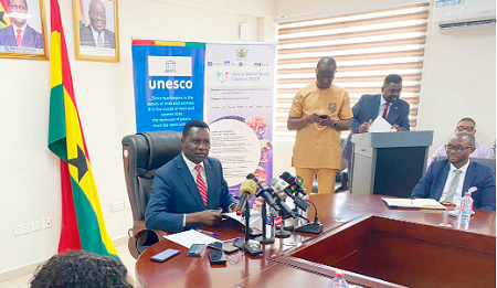  Dr Yaw Osei Adutwum, Minister of Education, addressing the press conference