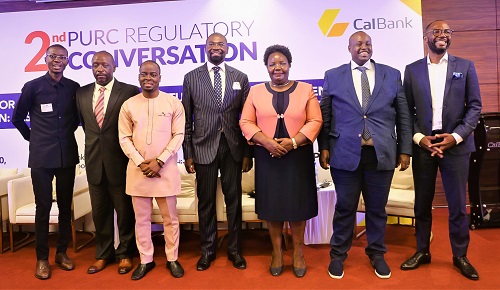 Dr. Ishmael Ackah (3rd from left), Executive Secretary,  PURC with Eng. Ziria Tibalwa Waako (3rd from right), CEO, Electricity Regulatory Authority, Uganda, Wale Shonibare(4th from left) Dir. Energy Financial Solutions, Policy and Regulation, ADB Group, and other dignitaries.