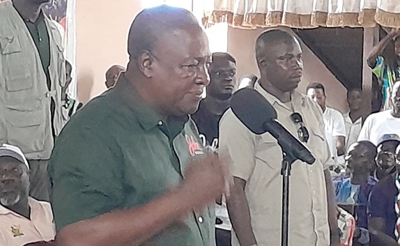 • John Dramani Mahama, aspiring flag bearer of NDC, addressing the constituency executive members and party delegates at Osino 