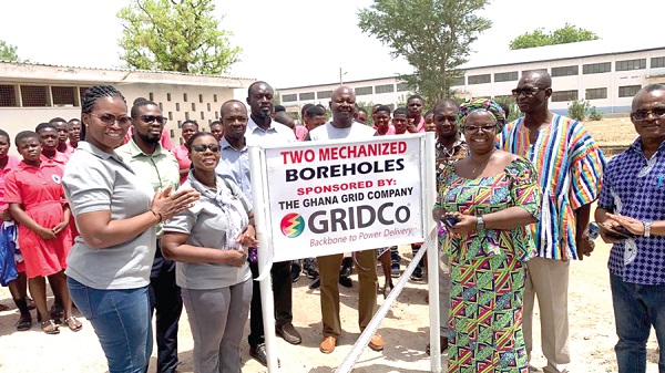 Staff of GRIDCO with Mercy Babachuweh (2nd from right), Headmistress of NAVASCO, after inaugurating the project