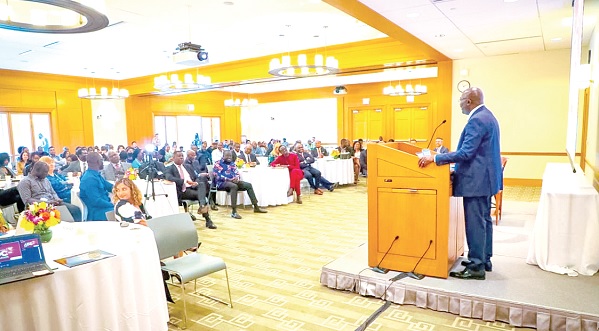 • Dr Mahamudu Bawumia, Vice-President, delivering the keynote address at the event