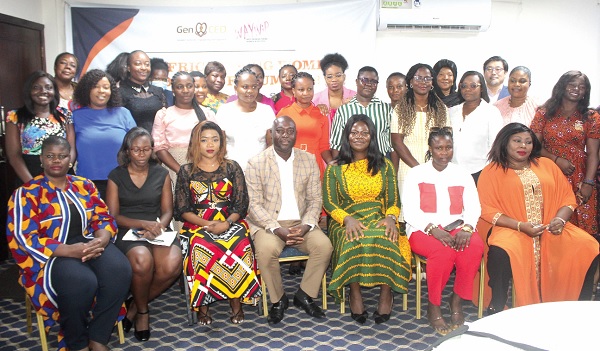 • William Nyarko (middle), Executive Director, Africa Centre for International Law and Accountability, and  Esther Tawiah (3rd from right), Executive Director, Gender Centre for Empowering Development, with Sabia Kpekata (2nd from left), Principal Programme Officer, Department of Gender, and other participants. Picture: ESTHER ADJORKOR ADJEI