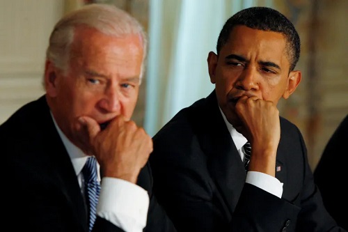 Then-US President Barack Obama, right, and his Vice President Joe Biden in 2009 [File: Jason Reed/Reuters]