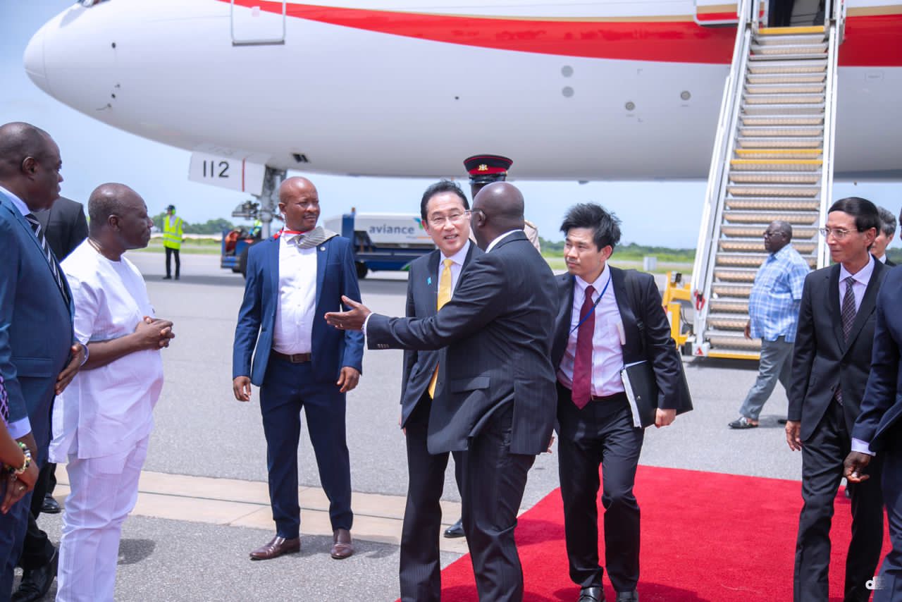 Japanese PM Fumio Kishida in Accra for a day's visit