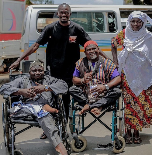 Lil Win donates wheelchairs and funds to physically challenged individuals in Kumasi