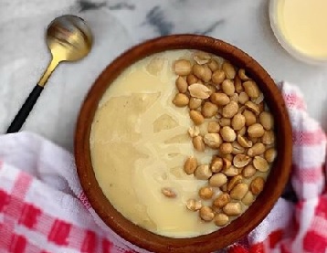 When mashed into a pudding with sugar, milk and roasted groundnuts, it is heavenly