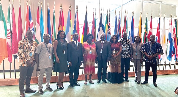 Prof. George Gyan-Baffour (4th from left), Chairman of the National Development Planning Commission, with some participants in the forum in New York